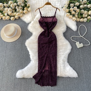 Vestido Maxi Sexy de Verano 2026 para <span class=keywords><strong>Mujer</strong></span>, con Encaje y Corte Ajustado a la Cadera - Product Image 3