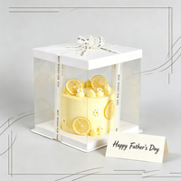 Boîte à gâteau noire de haute qualité YIpin Yinji de 8 pouces, conteneur transparent en PET avec couvercle pour emballage cadeau d'anniversaire ou de mariage