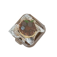 Boîte en plastique PVC épaisse, transparente, écologique, recyclable/jetable, de qualité alimentaire, pour le déjeuner, les tranches de gâteau, le tiramisu, la pâtisserie