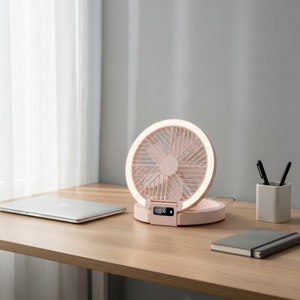 Ventilateur USB rechargeable pour la maison avec affichage numérique, réglage de l'angle, faible bruit, portable, pour le camping en plein air, ventilateur de bureau - Product Image 4