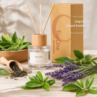 Diffuseur à bâtonnets Premium 50 ml – Huile essentielle parfumée à la française sans alcool – Diffuseur d'arômes pour la maison, le bureau, la chambre à coucher – Idéal comme cadeau