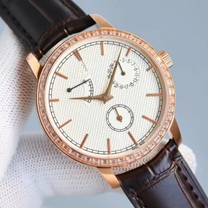 Baguette Diamond Bezel Rose Gold Case Mechanical Timepiece Men Power Reserve Date 2026 New Gents Luxury Dress <b>Watch</b> <b>Waterproof</b> - Product Image 2