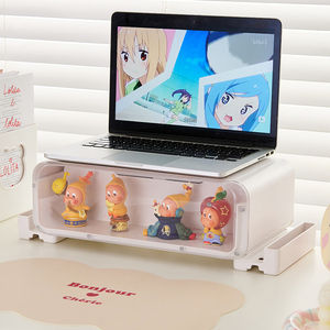 Support de Moniteur Multifonctionnel Tout-en-un avec <span class=keywords><strong>Tiroir</strong></span> et Boîte de Rangement pour Figurines et Articles Divers - Product Image 5