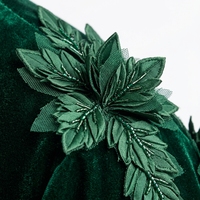 Robe de soirée asymétrique sirène vert émeraude de luxe, sans bretelles, ornée de sequins, de perles et de broderies de dentelle 3D en forme de feuille, avec nœud, longueur ras du sol, coupe naturelle