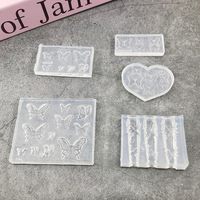 Moules en silicone transparent de qualité alimentaire pour nail art avec motifs mignons de papillons, de coquillages et de roses pour manucure DIY