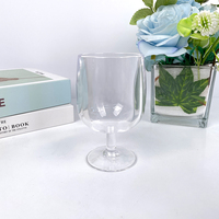 Verre à vin en plastique OEM personnalisé Bestwares, rose translucide, en PS, 250 ml, empilable, pour cocktails et desserts, idéal pour hôtels et banquets