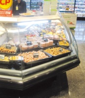 Réfrigérateur à affichage de compteur pour voiture, grand présentoir pour aliments chauds, présentoir pour deli pour E6 oka
