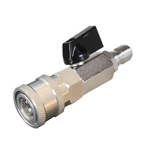 Laveuse à haute pression Machine à laver de voiture <span class=keywords><strong>tuyau</strong></span> de pistolet à eau en acier inoxydable 1/4 et 3/8 raccords de commutation de soupape mâle/femelle - Product Image 4