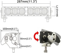 LLevo 3000K ambre led barre lumineuse 10 pouces barres lumineuses à une rangée pour camions tout-terrain