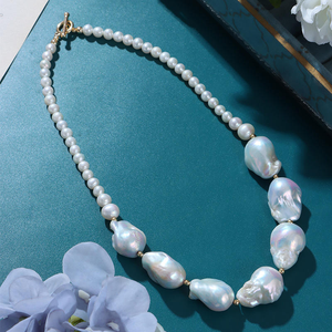 <span class=keywords><strong>Collana</strong></span> di <span class=keywords><strong>Perle</strong></span> d'Acqua Dolce Barocche <span class=keywords><strong>Grandi</strong></span> 17-18mm, Gioielli Originali Retrò di Alta Qualità, Vendita Calda - Product Image 6