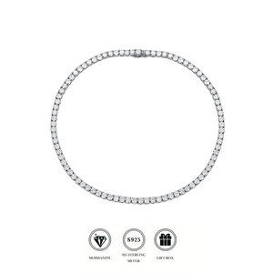Collier ras-de-cou en moissanite plaqué argent or blanc 18 carats, 0,5 carat, couleur G-H, clarté VS1-VS2, polissage haute brillance - Product Image 1
