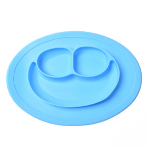 Vente flash, tapis de repas antidérapants à ventouses incassables, assiettes en silicone divisées pour bébés, tout-petits et enfants - Product Image 1