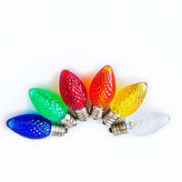 Ampoules LED Facettées Extérieures en Forme de Fraise 120V 0.5W C7 E12 1W C9 E17