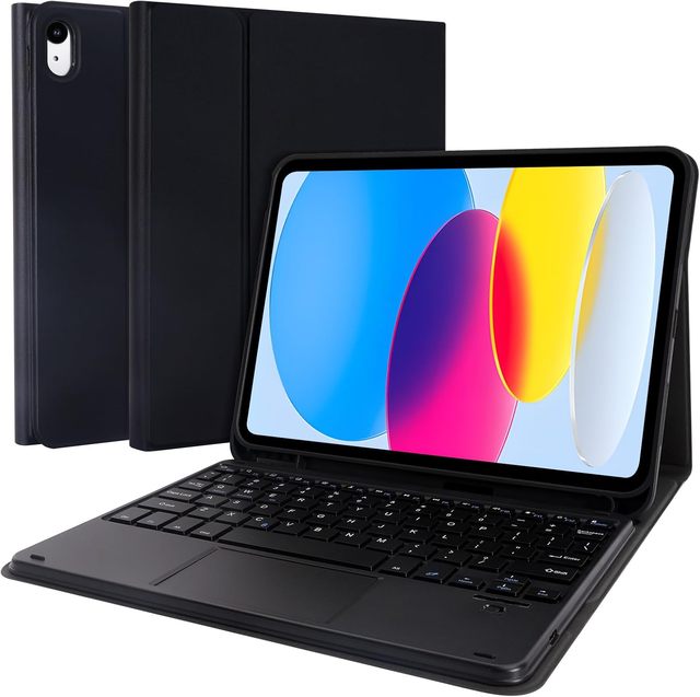 Custom Slim Folio Case Magnetic Detachable Multi-Touch Trackpad Wireless Keyboard Case for iPad A16 11inch 2025 iPad 10th 10.9"