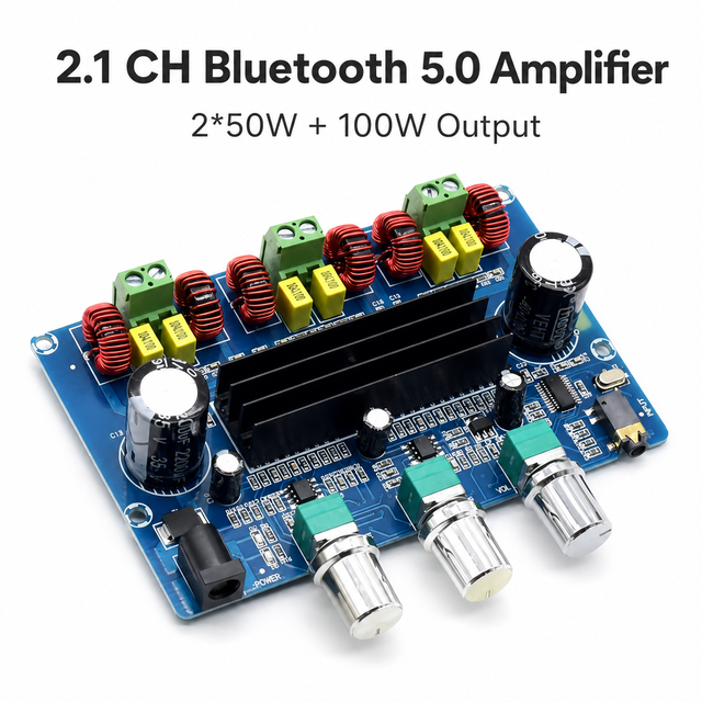 CA-3166B TPA3116D2 2.1 Channel BT Wireless Digital Audio Power Amplifier Board 100W+50Wx2 Subwoofer for Home Theater Speaker OEM