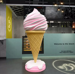 Escultura de Helado de Fibra de Vidrio, Escultura Pintada a Mano, Decoración de Centro Comercial, Escultura <span class=keywords><strong>Gigante</strong></span> de Conos de Helado para Exteriores, Escultura de <span class=keywords><strong>Donut</strong></span> - Product Image 2