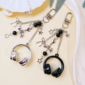 Chaveiro de Bolsa em Formato de Fone de Ouvido Y2K com Pingente de Estrela, Laço e Coração, Chaveiro de Música Fofo, Presente de Moda para Mulheres - Product Image 1