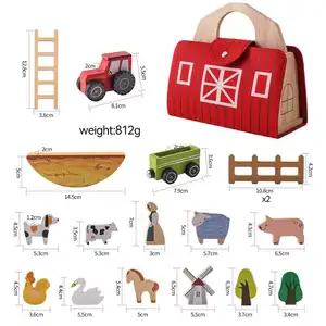 2024 nouveauté en bois ferme bâtiment assemblage jeu enfants Montessori jouets apprentissage précoce jouets éducatifs pour enfants tout-petits