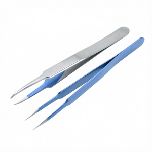 Pinces à cils en acier inoxydable en gros pour faux cils en bande, pinces à cils en grappe avec logo personnalisé, applicateur de cils à marque privée - Product Image 1