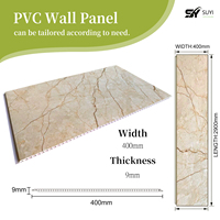 Panneau mural en PVC imperméable effet marbre, ignifuge B1, plaque plate, écologique E0, pour entrepreneur - Vente en gros usine