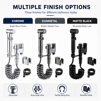 Ensemble de pulvérisateur de bidet haute pression avec pulvérisateur manuel en laiton SUS304, vanne un entrée deux sorties et tuyau G1/2 pour toilettes