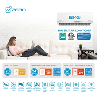 Climatiseur Mini Split 9000-36000 BTU ZERO, Marque Renommée, Fournisseur Certifié ETL AHRI, R454B, Refroidissement et Chauffage T1 pour Usage Domestique