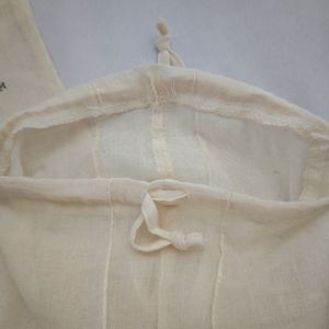 Sac en gaze à cordon personnalisé avec logo imprimé, emballage en coton pour sous-vêtements, sacs cadeaux pour fêtes, emballage alimentaire en coton - Product Image 6