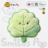 Boneka Plush Daun Semanggi Kustom Bahan Aman Tidak Beracun Mainan Boneka Isi Dakron Bersertifikat CE UKCA Mainan Lembut untuk Anak-anak untuk Suvenir
