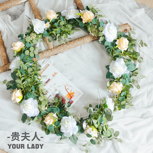 Guirnaldas de Rosas Artificiales Xinchengzhi, Flores de Seda Plástica, Accesorios para Fotografía de Bodas al Aire Libre, Decoraciones para el Hogar - Product Image 1