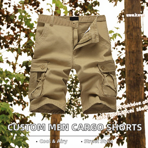 Shorts cargo pour hommes sur mesure, respirants, 100% coton, service OEM, nouveau style, légers, de haute qualité - Product Image 2