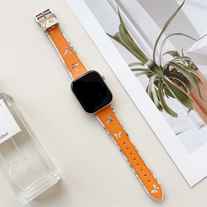 Correa de reloj de cuero hueca con diseño de mariposa para niñas, correa grabada, pulsera genuina para Apple Ultra 49 46 45 42 40 mm Series Bands - Product Image 2