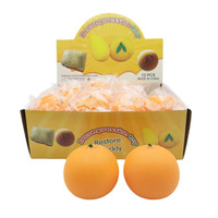 Jouet créatif anti-stress en forme d'orange à presser, balle en caoutchouc de décompression, vente en gros
