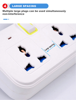UK 4WAY sans fil universel prise répartiteur extension multiprise AC220 ~ 240V 10A chargeur 5m CN/EU câble bureau à domicile industriel