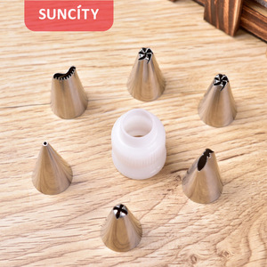 Suncity Piping Nozzle Set Round Metal Tips For Cake Decorating Disposable Bag Use - Product Image 5