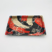 JY-1109 Einweg-Sushi-Box Schwarze Plastik-Sushi-Box Take-Away Obst-Verpackungsbox Kunststoff-Lebensmittelbehälter
