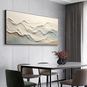 Pintura al Óleo Abstracta Texturizada con Ecos del Océano, Arte de Pared en Lienzo, Decoración Wabi-Sabi Moderna, Pintura Figurativa Neutral de Gran Tamaño - Product Image 4