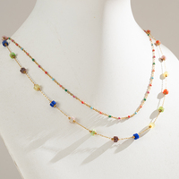 Collier en pierre naturelle luxueux pour femmes, plaqué or PVD, anti-ternissement, intemporel, délicat, qualité supérieure, bijoux glamour