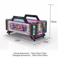 Table de hockey sur air en métal à deux joueurs, à monnayeur, avec interface en anglais, pour centres de jeux d'arcade pour enfants
