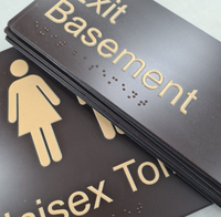 Plaque tactile ADA pour porte de toilettes avec signalisation Braille pour bâtiments