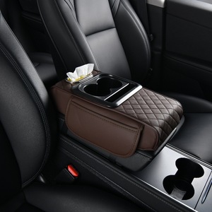 Nouvel accoudoir de voiture <span class=keywords><strong>en</strong></span> <span class=keywords><strong>cuir</strong></span> pour console centrale avec sac de rangement, support de main et boîte à mouchoirs - Product Image 2