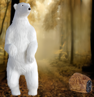 Statue Animée de Noël, Ours Polaire Extérieur Grandeur Nature avec Haut-Parleur Bluetooth, Décoration de Vacances Ours Noir Animal