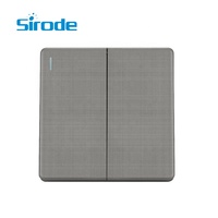 Interrupteurs et prises muraux série T9 UK Standard Modern Grey Grid Texture 3 Gang 1 Way 250V Interrupteurs muraux électriques pour la maison
