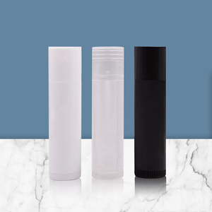 Personalizado 5g mini vacío redondo plástico blanco negro claro Chap Stick lápiz labial labio Bamb tubos - Product Image 1