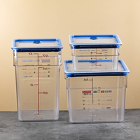 Conteneur en plastique transparent de qualité alimentaire épaissi avec boîte de réfrigération pour cuisine commerciale, idéal pour la farine, la pâtisserie et la présentation alimentaire