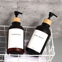 Botol Plastik Kemasan Kustom untuk Sampo, Botol Pompa Plastik untuk Body Lotion 300ml 500ml, Botol untuk Sabun Cuci Tangan