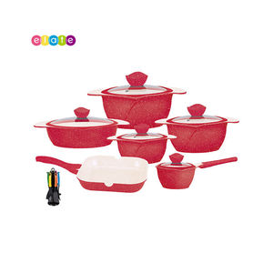 Vente flash : Batterie de cuisine 5 pièces, <span class=keywords><strong>induction</strong></span> domestique, nouvelle, antiadhésive, wok rose, fonte d'aluminium, cocotte - Product Image 2