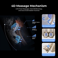 Fauteuil de massage corps entier à points de pression, zéro gravité, extra large, avec modes de chauffage lombaire et mollets, et compression d'air