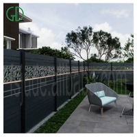 Foshan GD jardin décoratif patio piscine pompe barrière en bois moderne latte ventilée noir aluminium persienne panneaux de clôture