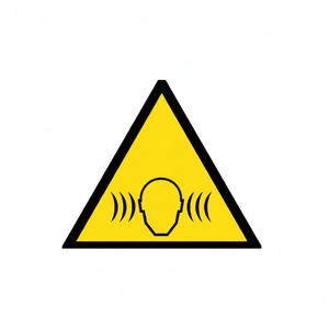 Segnale di avvertimento del livello di rumore forte-ISO 7010 conforme alluminio 580mm Made in Italy - Product Image 2