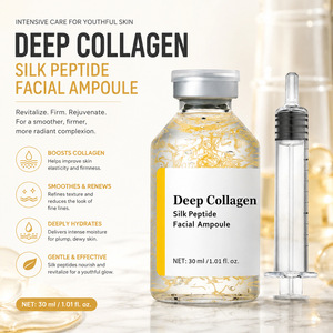 Siero <span class=keywords><strong>Viso</strong></span> all'Ampolla di Collagene e Peptidi di Seta, Idratante, Levigante per Linee Sottili, Rassodante, Elasticizzante, Ringiovanente, Etichetta Privata - Product Image 1